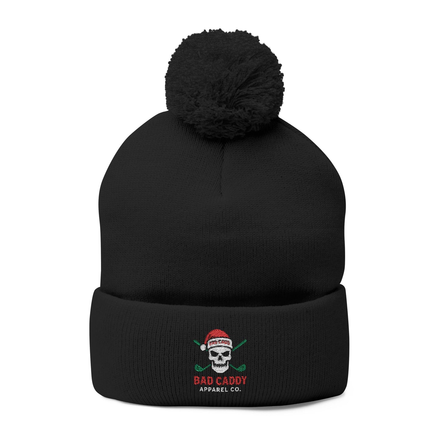 Embroidered Pom-Pom Knit Cap — Bad Caddy Apparel Co. Christmas Hat