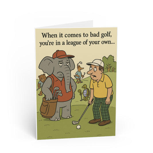 Funny Golf Greeting Cards, Humorous Cards for Birthdays, Congratulations, Golf Lovers, Animal Illustrations, Playful Humor