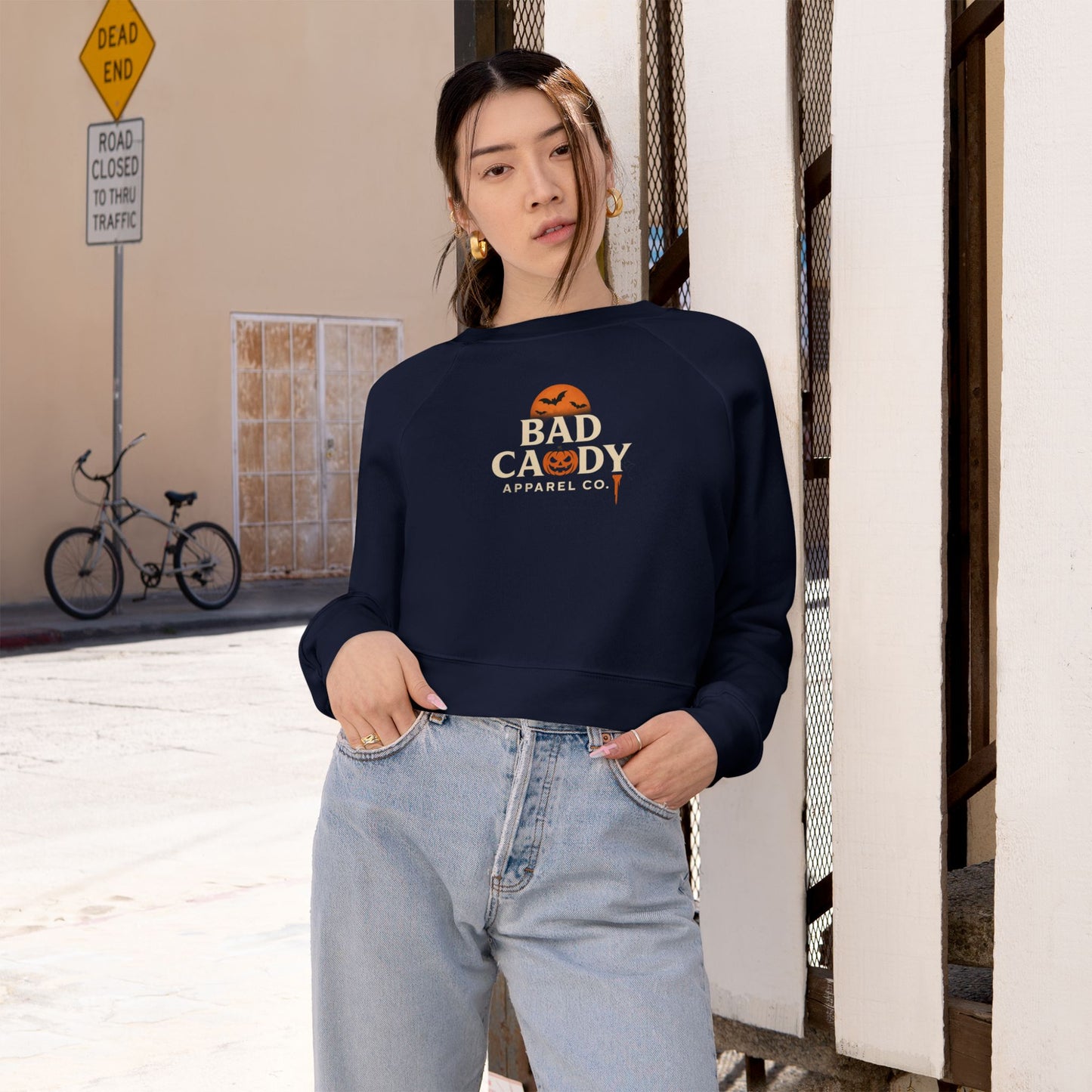 Bad Caddy Apparel Co. Halloween Trendy Cropped Fleece Pullover