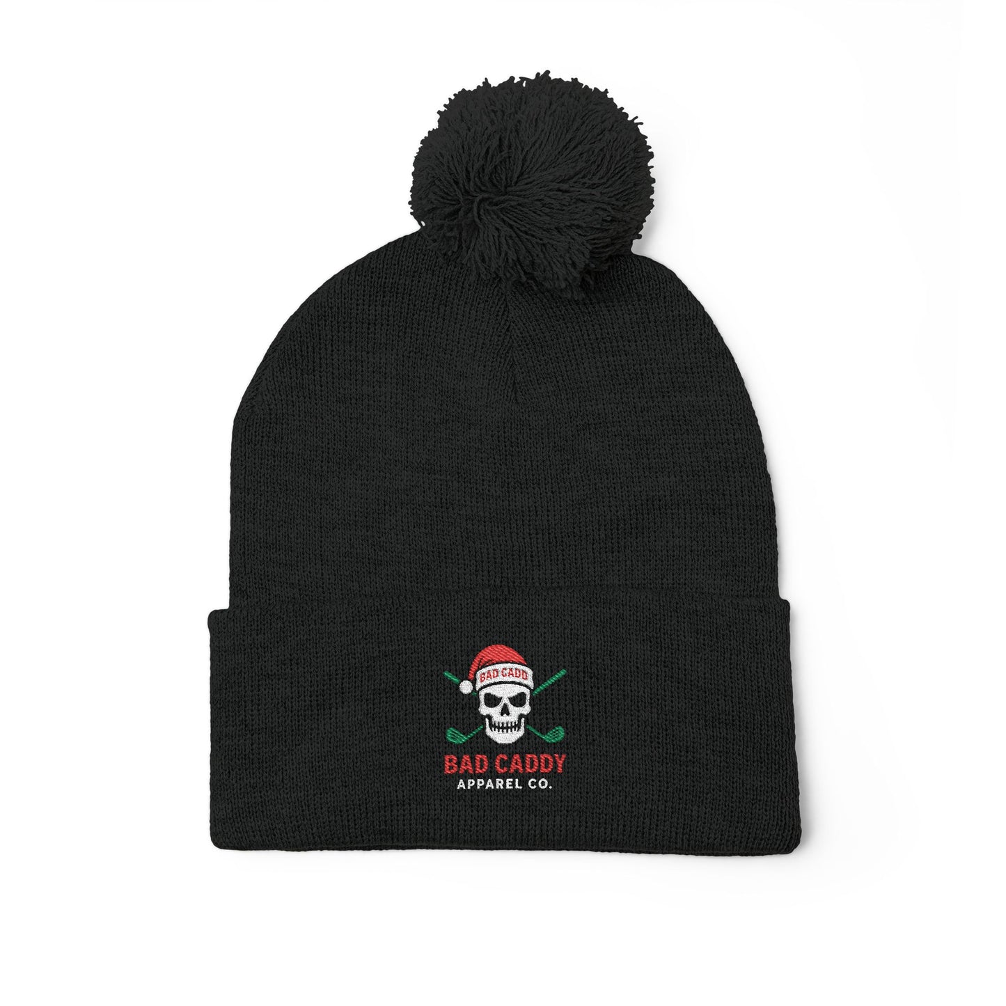 Embroidered Pom-Pom Knit Cap — Bad Caddy Apparel Co. Christmas Hat