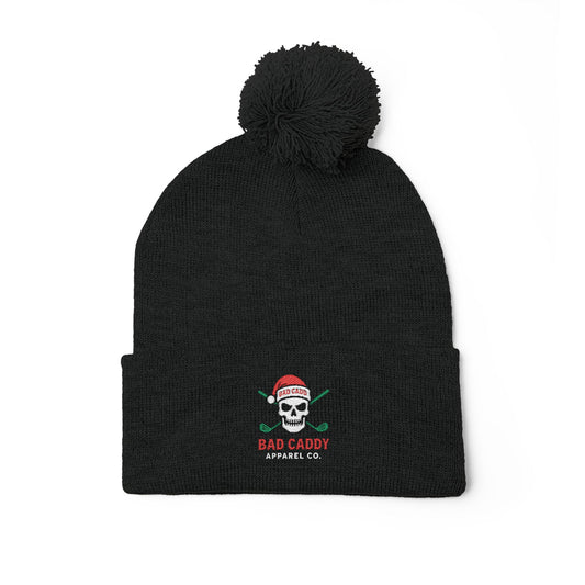 Embroidered Pom-Pom Knit Cap — Bad Caddy Apparel Co. Christmas Hat