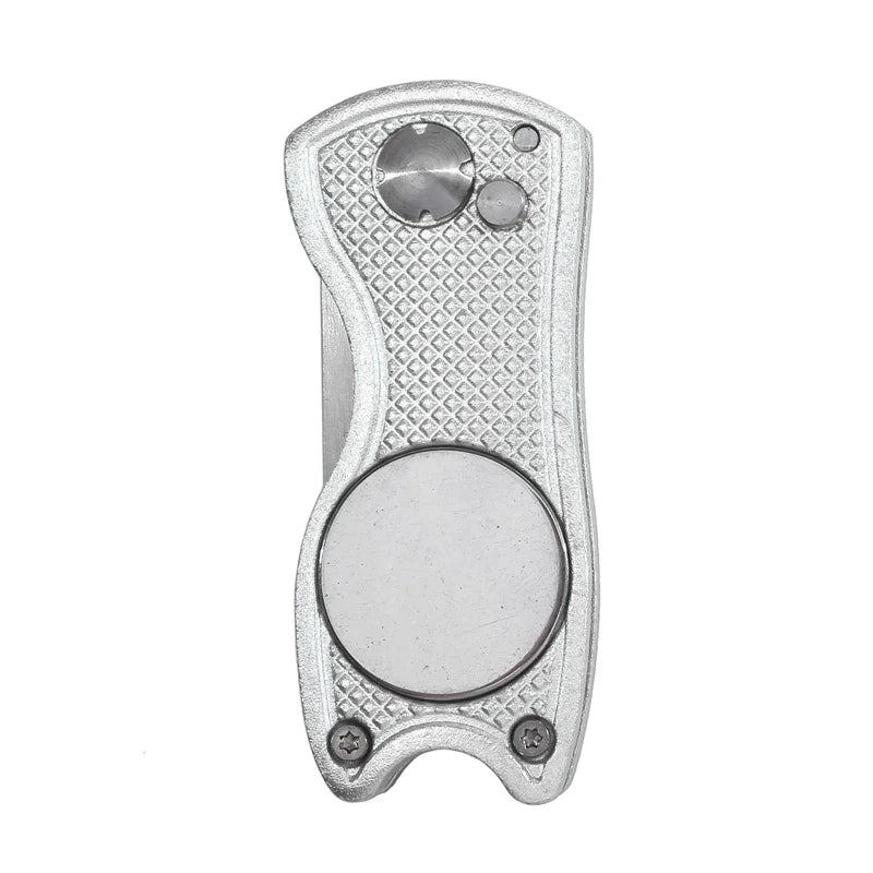 1pc Foldable Golf Divot Repair Tool with Golf Ball Tool Pitch Groove Cleaner Golf Accessories Putting Green Fork Training Aids