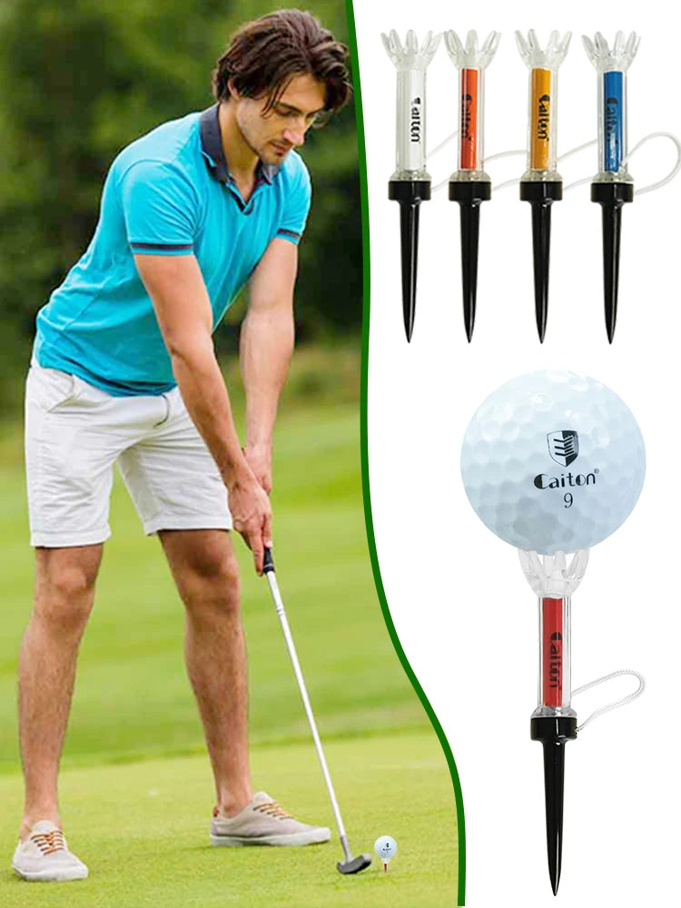 Caiton 5pcs Golf Tee,With Magnetic Plastic Golf Tee, Two Sizes (79mm/90mm), 360degree Bounce New Gift,Golf Training Practice