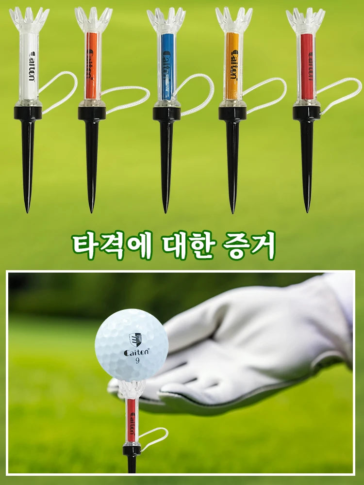 Caiton 5pcs Golf Tee,With Magnetic Plastic Golf Tee, Two Sizes (79mm/90mm), 360degree Bounce New Gift,Golf Training Practice