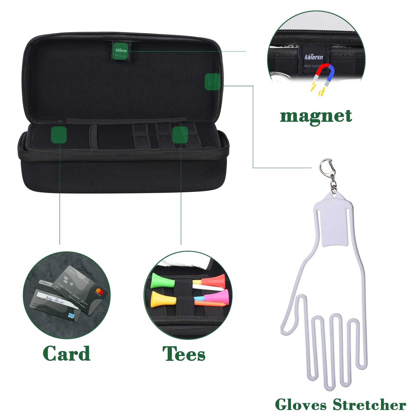 Golf Ball Storage Box Glove Holder Golf Accessory Protect Case Golf Tees Divot Tool Valuables Pouch Case With Hook