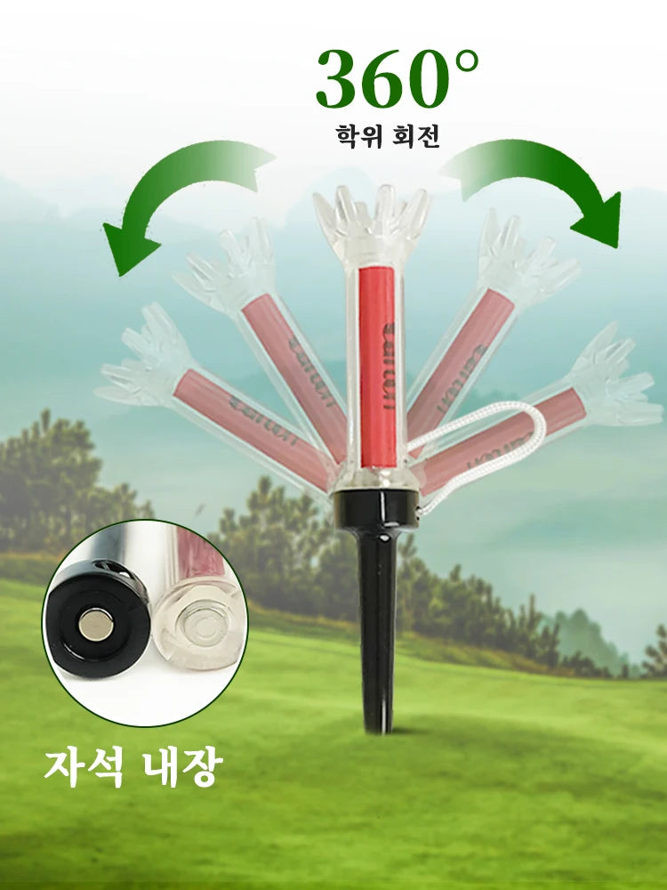 Caiton 5pcs Golf Tee,With Magnetic Plastic Golf Tee, Two Sizes (79mm/90mm), 360degree Bounce New Gift,Golf Training Practice