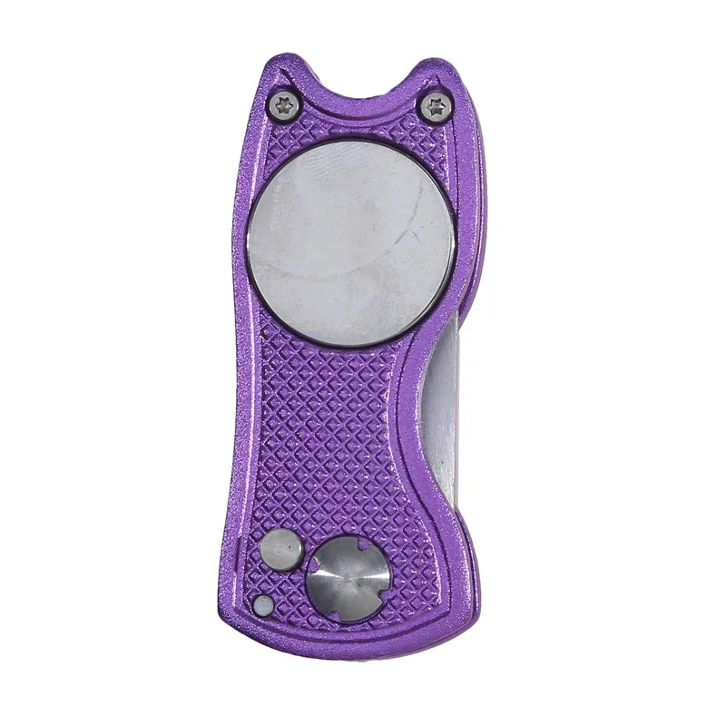 1pc Foldable Golf Divot Repair Tool with Golf Ball Tool Pitch Groove Cleaner Golf Accessories Putting Green Fork Training Aids