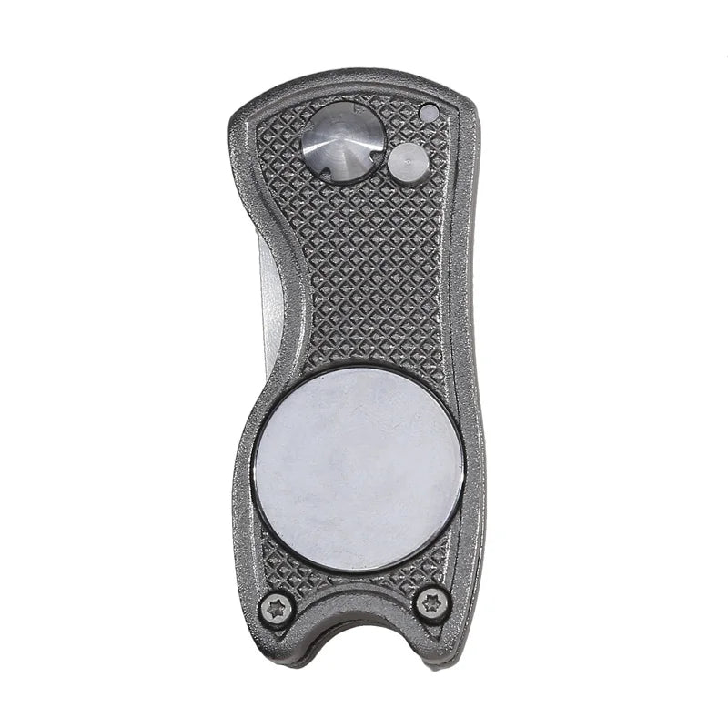 1pc Foldable Golf Divot Repair Tool with Golf Ball Tool Pitch Groove Cleaner Golf Accessories Putting Green Fork Training Aids