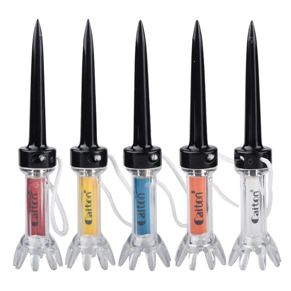 Caiton 5pcs Golf Tee,With Magnetic Plastic Golf Tee, Two Sizes (79mm/90mm), 360degree Bounce New Gift,Golf Training Practice