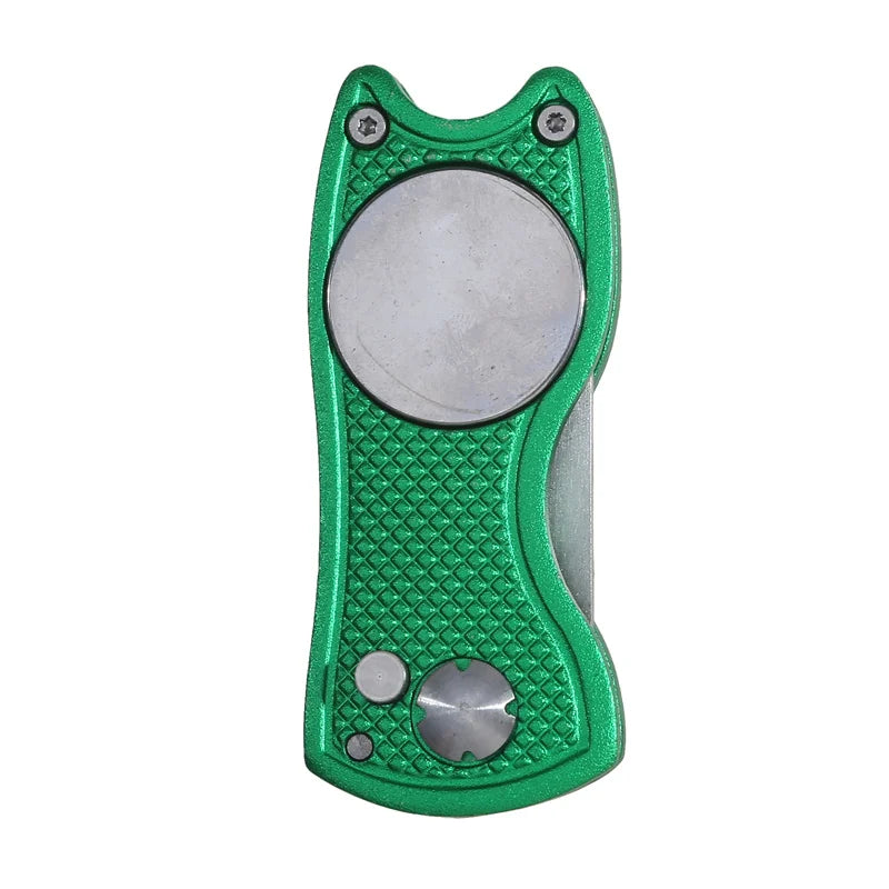 1pc Foldable Golf Divot Repair Tool with Golf Ball Tool Pitch Groove Cleaner Golf Accessories Putting Green Fork Training Aids