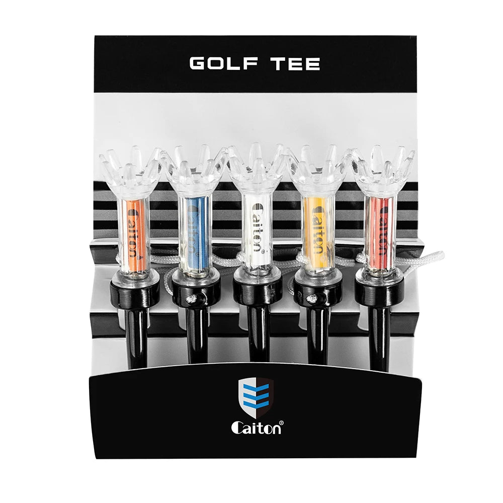 Caiton 5pcs Golf Tee,With Magnetic Plastic Golf Tee, Two Sizes (79mm/90mm), 360degree Bounce New Gift,Golf Training Practice