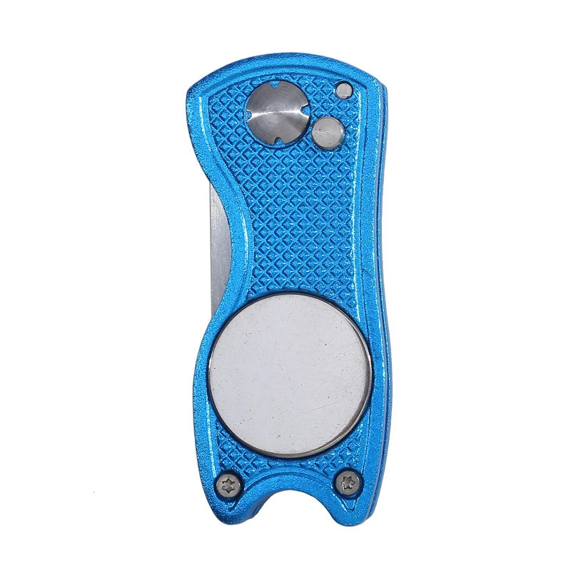 1pc Foldable Golf Divot Repair Tool with Golf Ball Tool Pitch Groove Cleaner Golf Accessories Putting Green Fork Training Aids