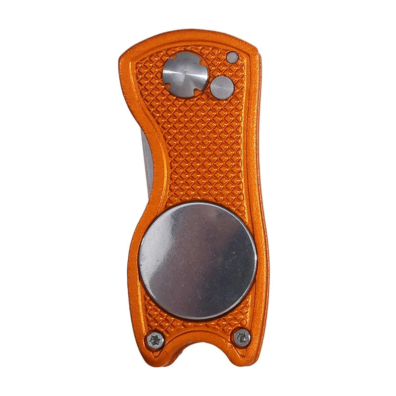 1pc Foldable Golf Divot Repair Tool with Golf Ball Tool Pitch Groove Cleaner Golf Accessories Putting Green Fork Training Aids