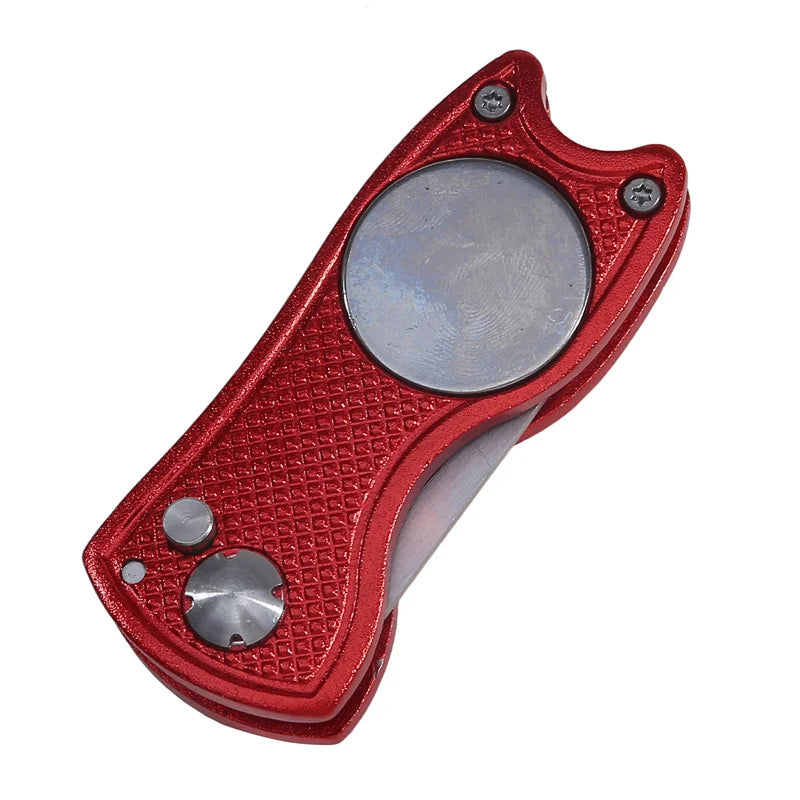 1pc Foldable Golf Divot Repair Tool with Golf Ball Tool Pitch Groove Cleaner Golf Accessories Putting Green Fork Training Aids