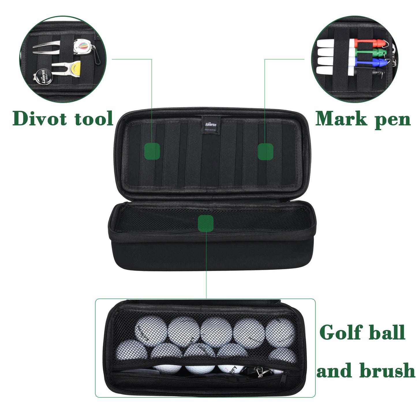 Golf Ball Storage Box Glove Holder Golf Accessory Protect Case Golf Tees Divot Tool Valuables Pouch Case With Hook
