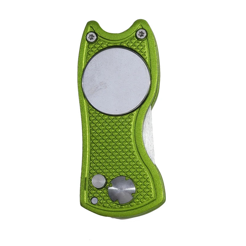 1pc Foldable Golf Divot Repair Tool with Golf Ball Tool Pitch Groove Cleaner Golf Accessories Putting Green Fork Training Aids